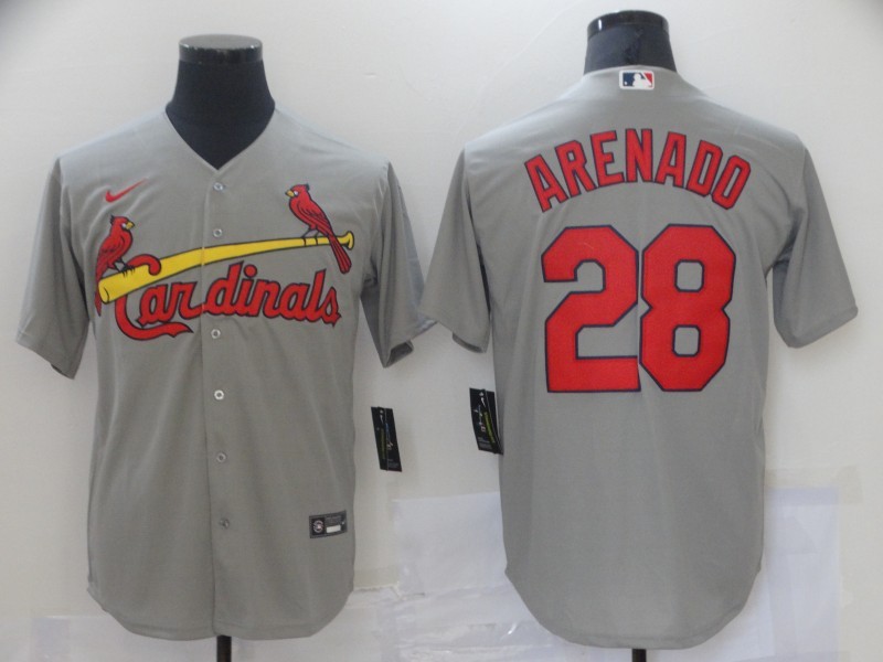 Men's St. Louis Cardinals Nolan Arenado #28 Gray Baseball Jersey